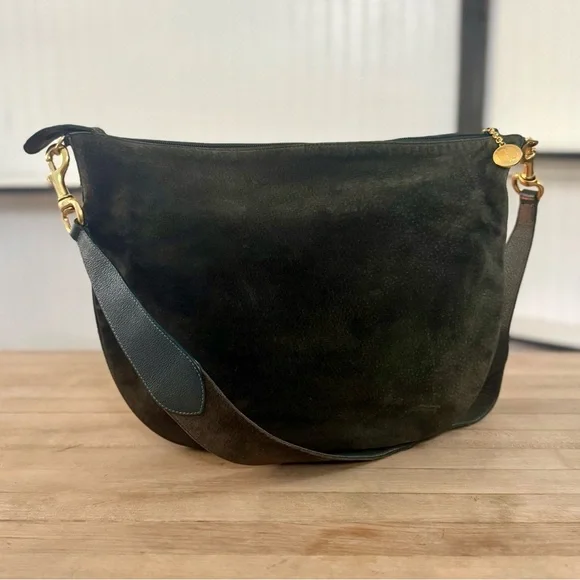 EUC RARE Gucci Dark Green Nubuck Hobo Shoulder Bag Purse - Picture 2 of 14